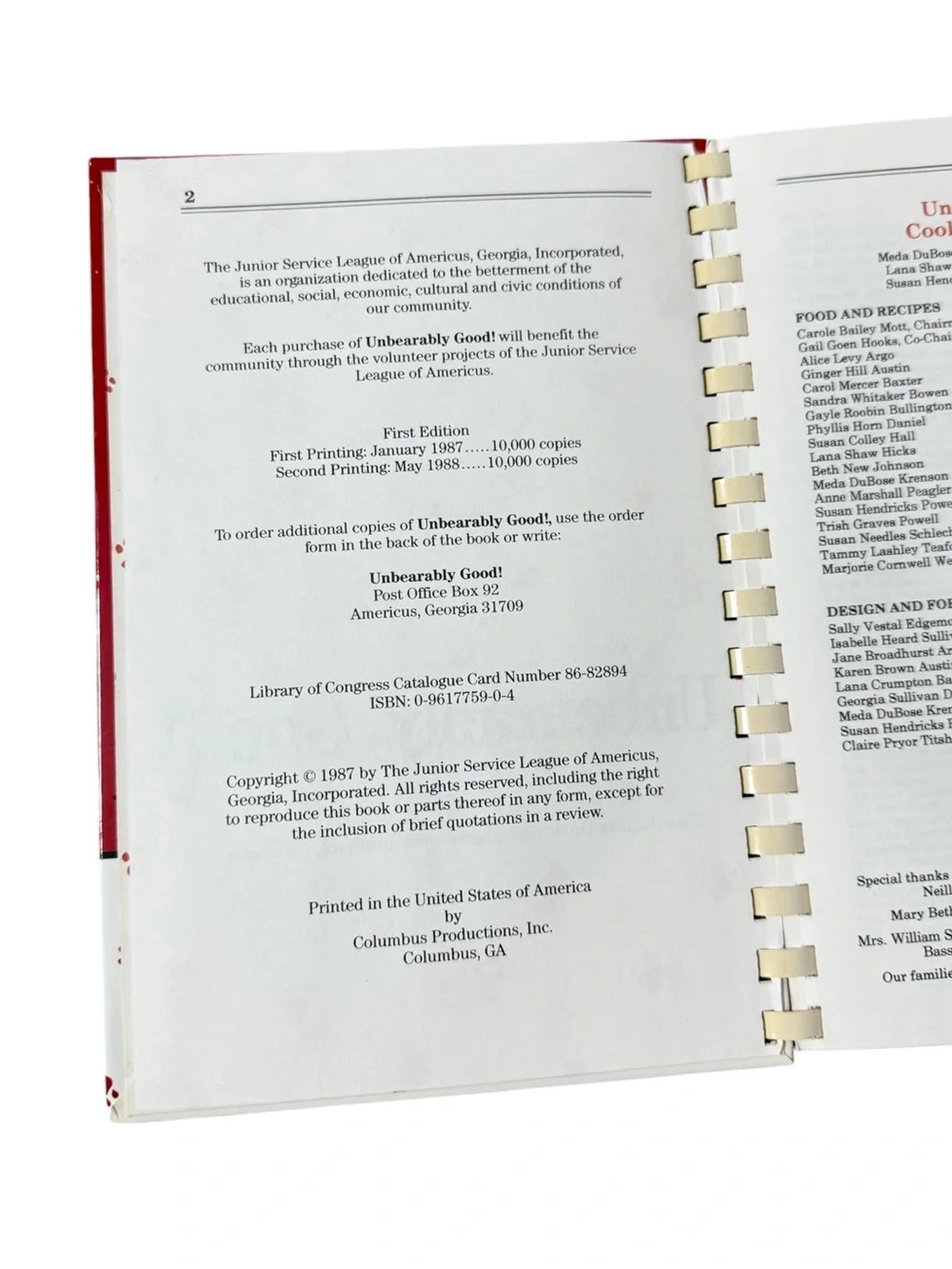 80s Vintage Unbearably Good Cookbook Recipes The Junior Service League Georgia